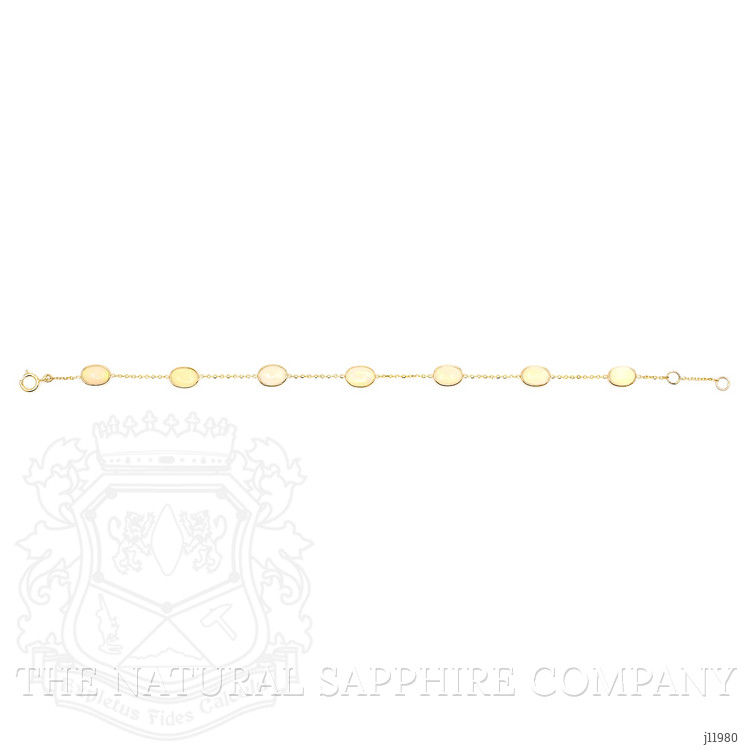 3.01 Ct.Tw. Multi Color Opal Bezel Bracelet, 14K Yellow Gold