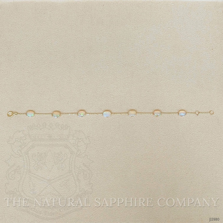 3.01 Ct.Tw. Multi Color Opal Bezel Bracelet, 14K Yellow Gold