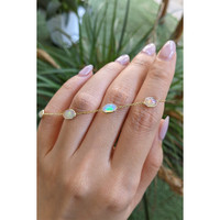 3.01 Ct.Tw.Total Carat Weight Multi Color Opal Bezel Bracelet, 14K Yellow Gold Life Style