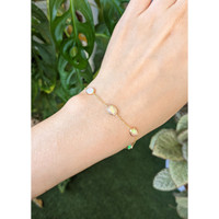 3.01&nbsp;Ct.Tw.Total Carat Weight Multi Color Opal Bezel Bracelet, 14K Yellow Gold Life Style