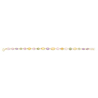 4.67&nbsp;Ct.Tw.Total Carat Weight Multi Color Sapphire Bezel Bracelet, 14K Yellow Gold Image