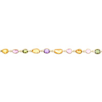 4.67&nbsp;Ct.Tw.Total Carat Weight Multi Color Sapphire Bezel Bracelet, 14K Yellow Gold Image