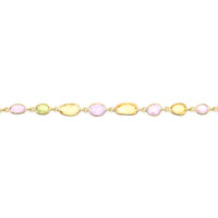 4.67&nbsp;Ct.Tw.Total Carat Weight Multi Color Sapphire Bezel Bracelet, 14K Yellow Gold Image