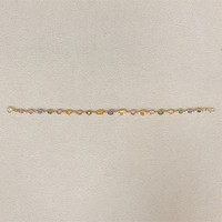 4.67&nbsp;Ct.Tw.Total Carat Weight Multi Color Sapphire Bezel Bracelet, 14K Yellow Gold Life Style