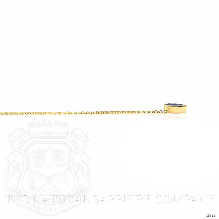 0.46 Ct. Blue Sapphire Bezel Necklace, 14K Yellow Gold