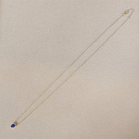 0.46 Ct. Blue Sapphire Bezel Necklace, 14K Yellow Gold Life Style
