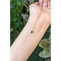 0.46 Ct. Blue Sapphire Bezel Necklace, 14K Yellow Gold Life Style