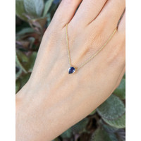 0.46 Ct. Blue Sapphire Bezel Necklace, 14K Yellow Gold Life Style