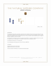 0.65 Ct.Tw.Total Carat Weight Blue Sapphire Studs Earrings, 14K Yellow Gold Appraisal