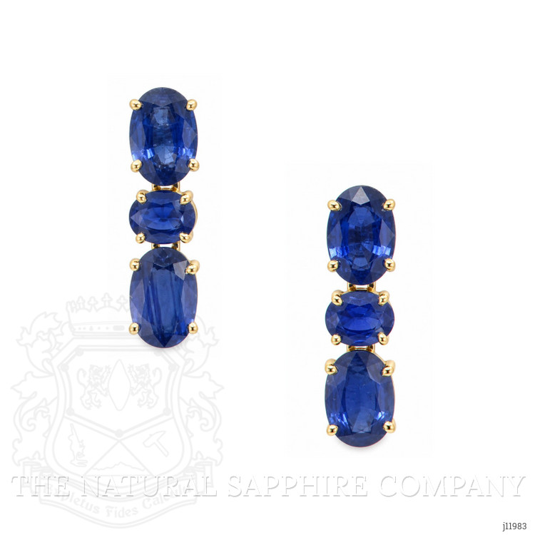 0.65 Ct.Tw. Blue Sapphire Studs Earrings, 14K Yellow Gold