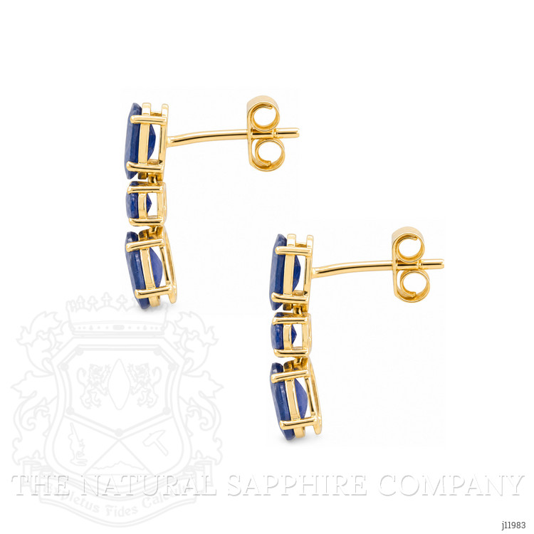 0.65 Ct.Tw. Blue Sapphire Studs Earrings, 14K Yellow Gold