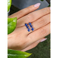 0.65&nbsp;Ct.Tw.Total Carat Weight Blue Sapphire Studs Earrings, 14K Yellow Gold Life Style