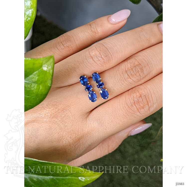0.65 Ct.Tw. Blue Sapphire Studs Earrings, 14K Yellow Gold
