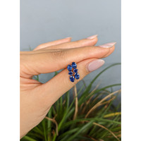 0.65&nbsp;Ct.Tw.Total Carat Weight Blue Sapphire Studs Earrings, 14K Yellow Gold Life Style