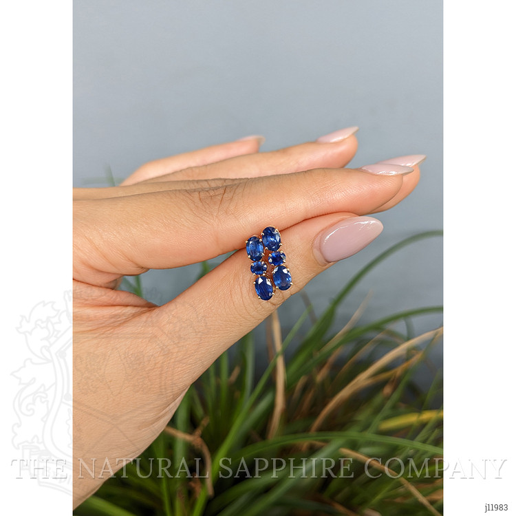 0.65 Ct.Tw. Blue Sapphire Studs Earrings, 14K Yellow Gold