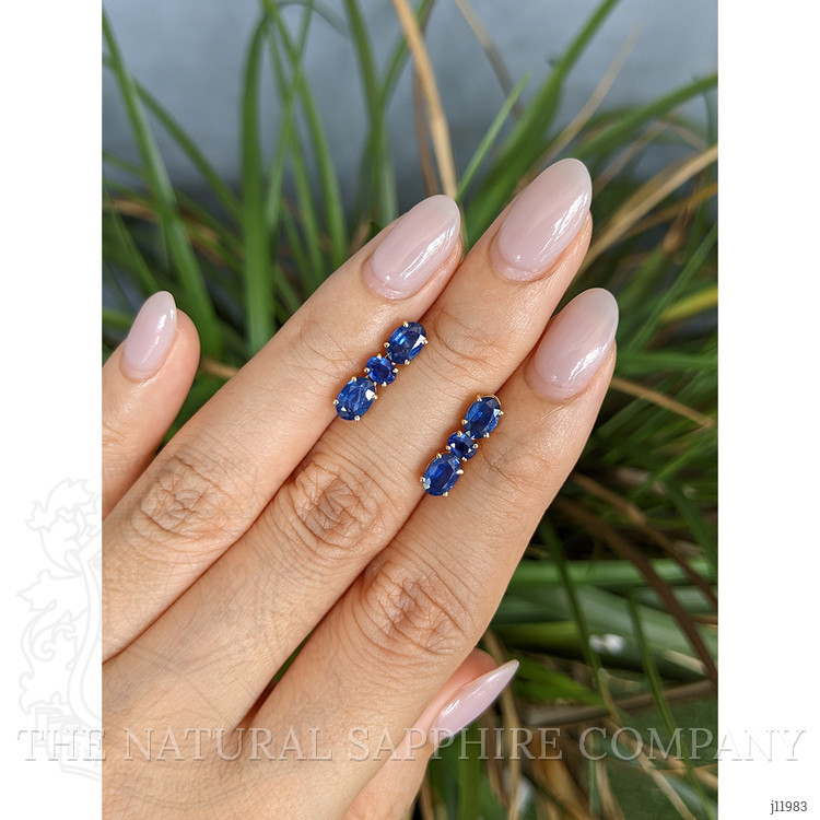 0.65 Ct.Tw. Blue Sapphire Studs Earrings, 14K Yellow Gold