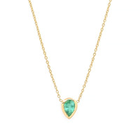 0.40 Ct. Emerald 18K Yellow Gold necklace