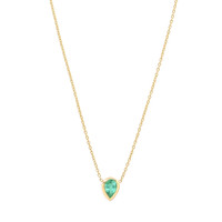 0.40 Ct. Emerald Bezel Necklace, 18K Yellow Gold Image