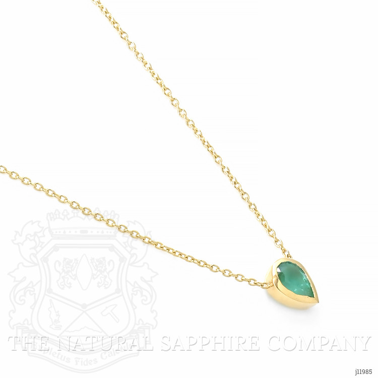 0.40 Ct. Emerald Bezel Necklace, 18K Yellow Gold