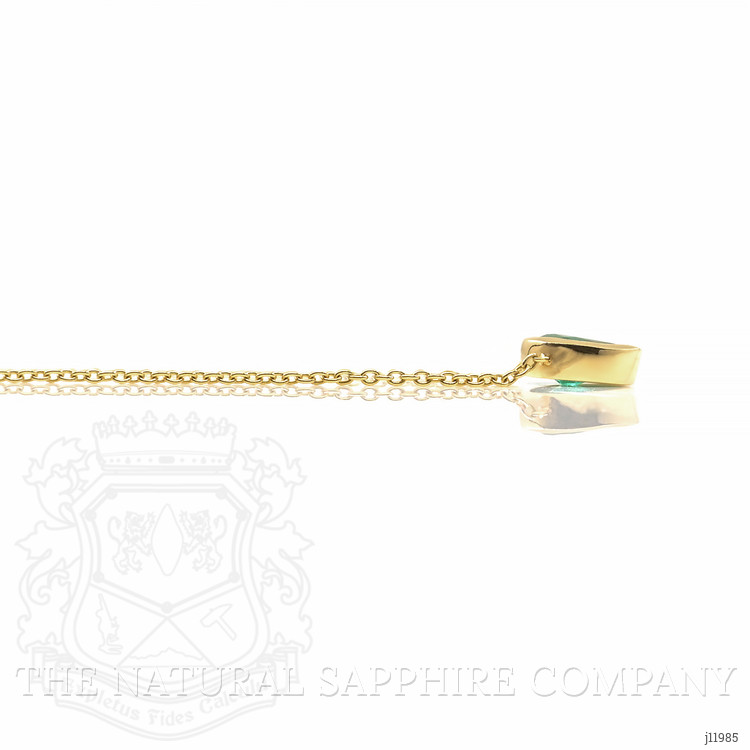 0.40 Ct. Emerald Bezel Necklace, 18K Yellow Gold
