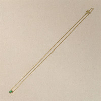 0.40 Ct. Emerald Bezel Necklace, 18K Yellow Gold Life Style