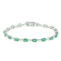 3.78 Ct.Tw. Emerald 18K White Gold bracelet