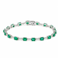 3.78 Ct.Tw. Emerald 18K White Gold bracelet