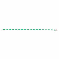 3.78 Ct.Tw.Total Carat Weight Emerald and Natural Diamond Tennis/Line Bracelet, 18K White Gold Image