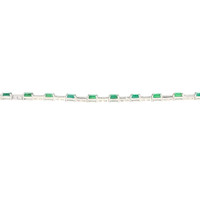 3.78 Ct.Tw.Total Carat Weight Emerald and Natural Diamond Tennis/Line Bracelet, 18K White Gold Image