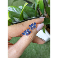 4.01&nbsp;Ct.Tw.Total Carat Weight Blue Sapphire and Natural Diamond Studs Earrings, 14K Yellow Gold Life Style