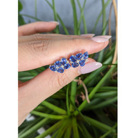 4.01&nbsp;Ct.Tw.Total Carat Weight Blue Sapphire and Natural Diamond Studs Earrings, 14K Yellow Gold Life Style