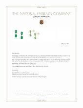 3.76 Ct.Tw.Total Carat Weight Emerald and Natural Diamond Studs Earrings, 14K Yellow Gold Appraisal