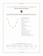 4.40 Ct. Orange Sapphire and Natural Diamond Bezel Necklace, 14K Yellow Gold Scan Report