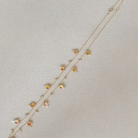 4.40 Ct. Orange Sapphire and Natural Diamond Bezel Necklace, 14K Yellow Gold Life Style