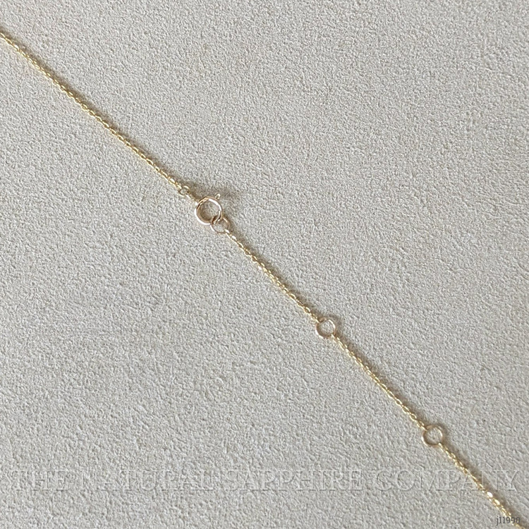 4.40 Ct. Orange Sapphire and Natural Diamond Bezel Necklace, 14K Yellow Gold