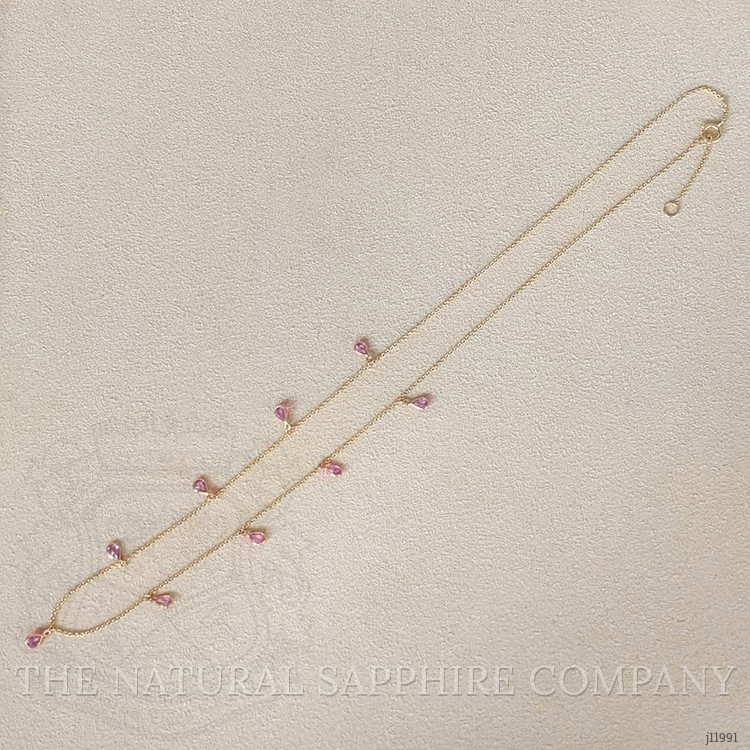 1.36 Ct. Pink Sapphire Bezel Necklace, 14K Yellow Gold
