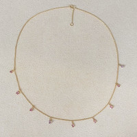 1.36 Ct. Pink Sapphire Bezel Necklace, 14K Yellow Gold Life Style