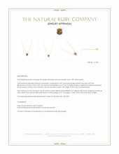 0.49 Ct. Pinkish Red Ruby and Natural Diamond Pave Necklace, 18K Yellow Gold Appraisal