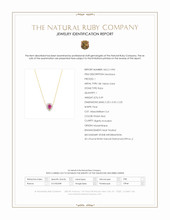 0.49 Ct. Pinkish Red Ruby and Natural Diamond Pave Necklace, 18K Yellow Gold Scan Report