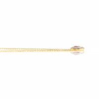 0.49 Ct. Pinkish Red Ruby and Natural Diamond Pave Necklace, 18K Yellow Gold Image