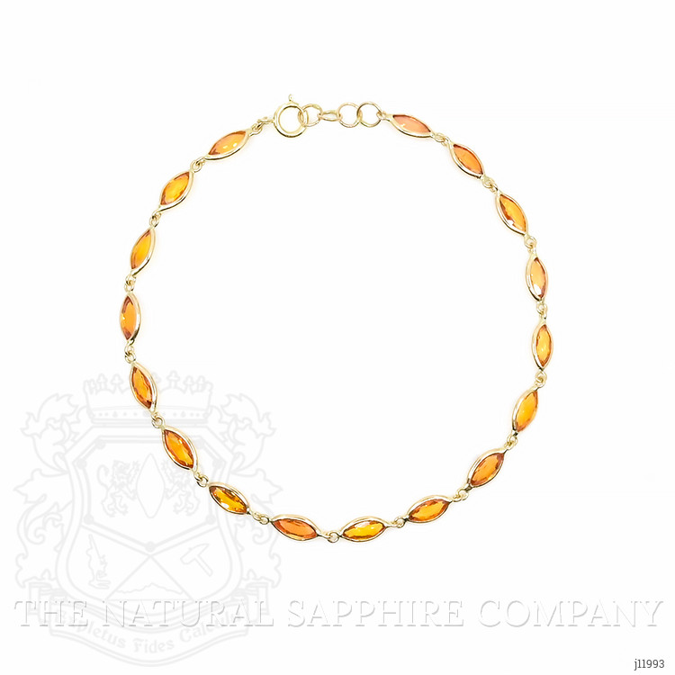 5.06 Ct.Tw. Orange Sapphire Bezel Bracelet, 14K Yellow Gold
