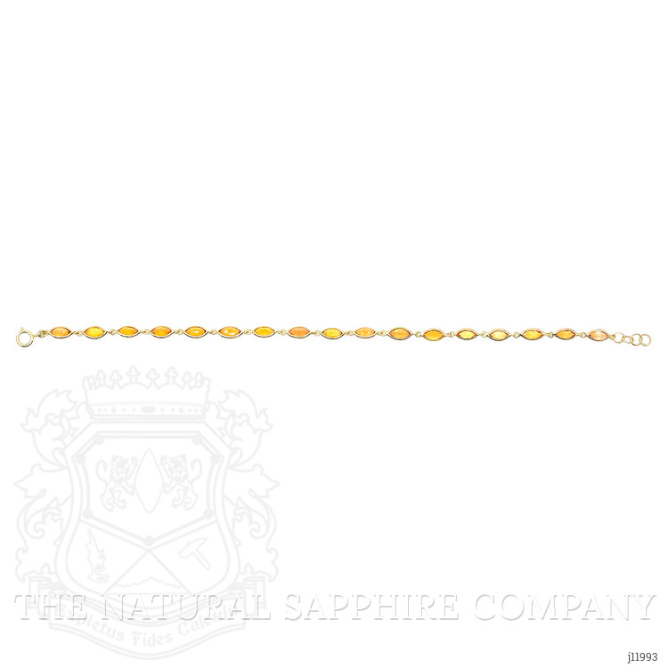 5.06 Ct.Tw. Orange Sapphire Bezel Bracelet, 14K Yellow Gold