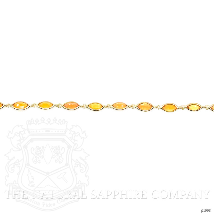 5.06 Ct.Tw. Orange Sapphire Bezel Bracelet, 14K Yellow Gold