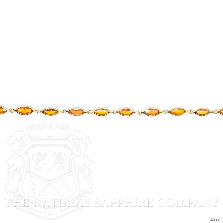 5.06 Ct.Tw. Orange Sapphire Bezel Bracelet, 14K Yellow Gold