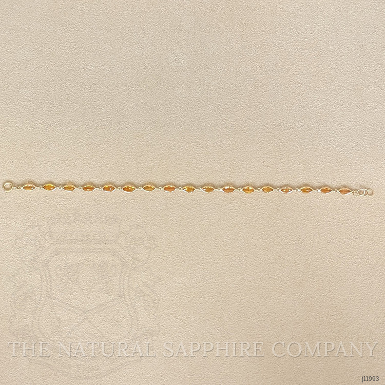 5.06 Ct.Tw. Orange Sapphire Bezel Bracelet, 14K Yellow Gold