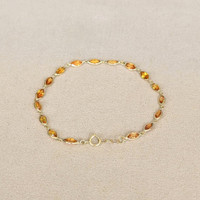 5.06&nbsp;Ct.Tw.Total Carat Weight Orange Sapphire Bezel Bracelet, 14K Yellow Gold Life Style