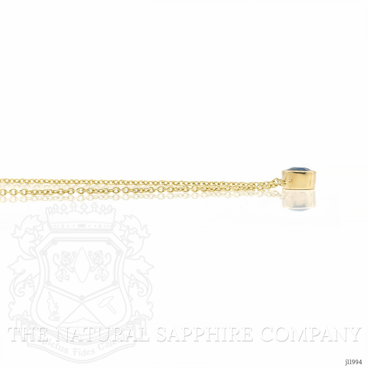 0.52 Ct. Blue Sapphire Bezel Necklace, 14K Yellow Gold
