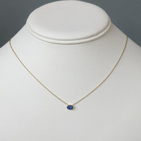 0.52 Ct. Blue Sapphire Bezel Necklace, 14K Yellow Gold Life Style