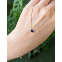 0.52 Ct. Blue Sapphire Bezel Necklace, 14K Yellow Gold Life Style