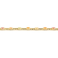 3.61&nbsp;Ct.Tw.Total Carat Weight Multi Color Sapphire and Natural Diamond Tennis/Line Bracelet, 18K Yellow Gold Image